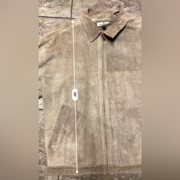 Tommy Bahamas Men’s 100% Leather Zip Up Field Coat Barn Jacket - Picture 13 of 15